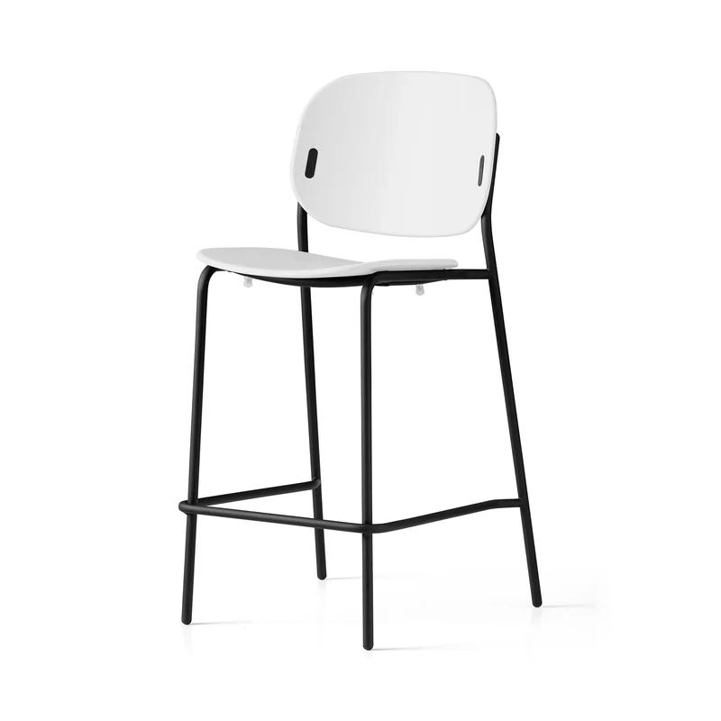 Optic White Extra Tall Yo Counter Stool with Metal Frame and Acrylic Backrest