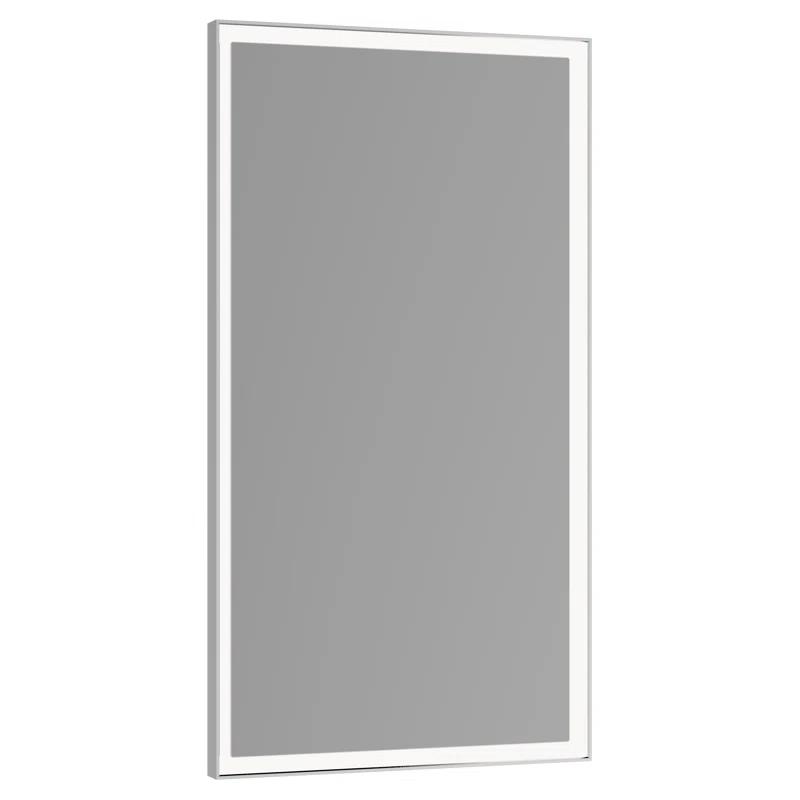 Sleek Silver Rectangular LED Lighted Bathroom Mirror 33.5"