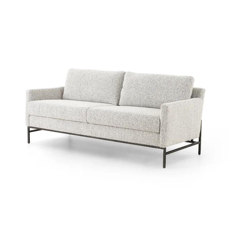 Carbon Ebony Track Arm Sofa with Knoll Domino Fabric Cushions