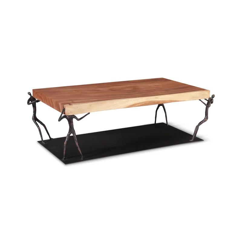 Atlas 55'' Brown and Black Transitional Rectangular Coffee Table