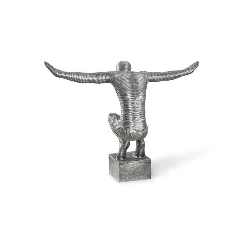 Transitional Silver Metal Sculpture 29" x 8" x 21"