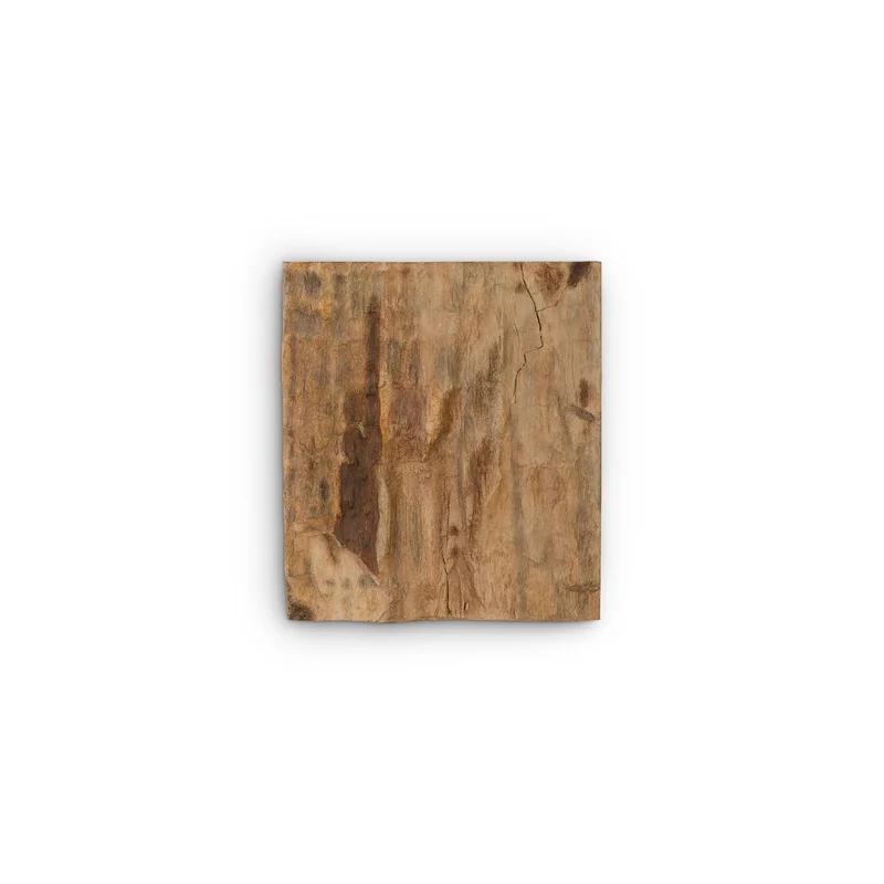 18'' Square Brown Cast Petrified Wood Wall Tile in Resin