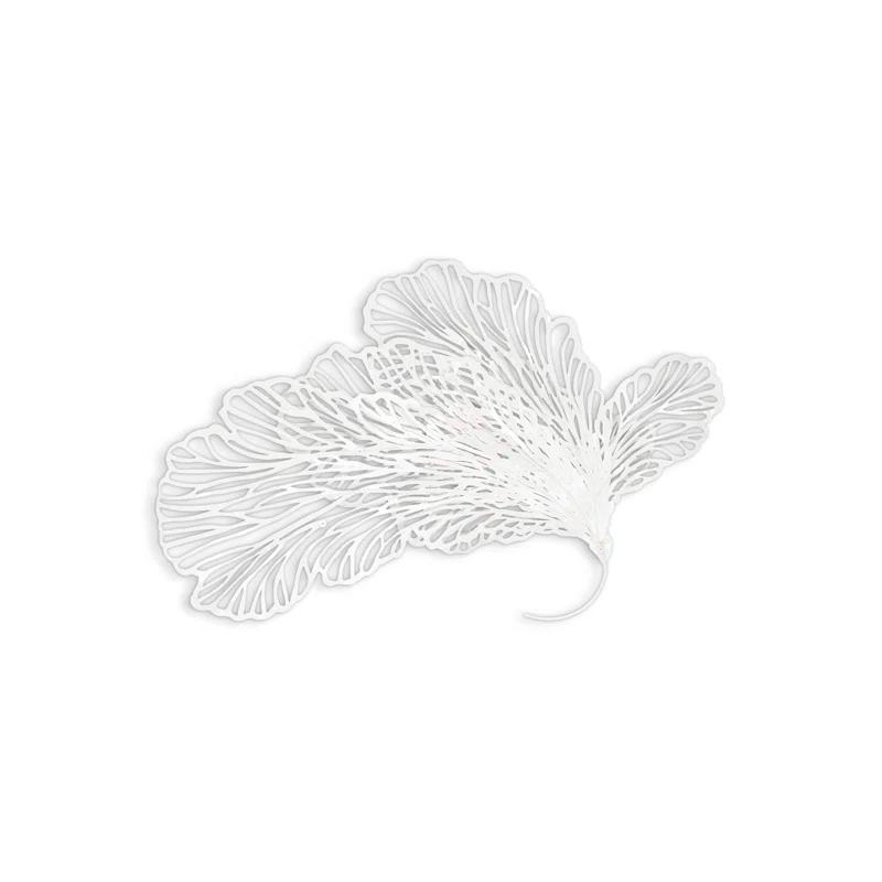 White Powder-Coated Metal Butterfly Wall Sculpture