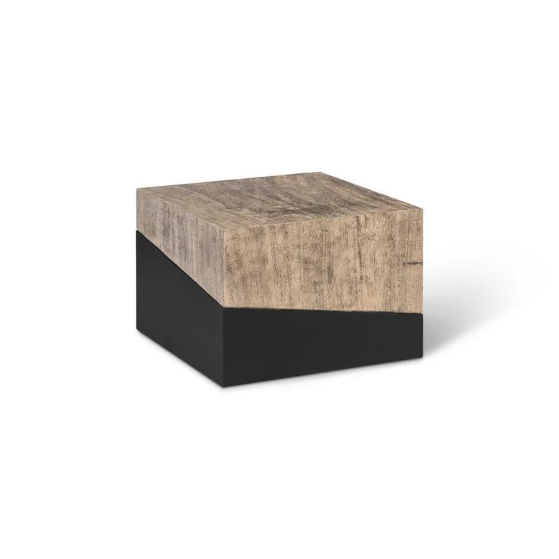 Geometry Block 24'' Square Gray Wood Coffee Table