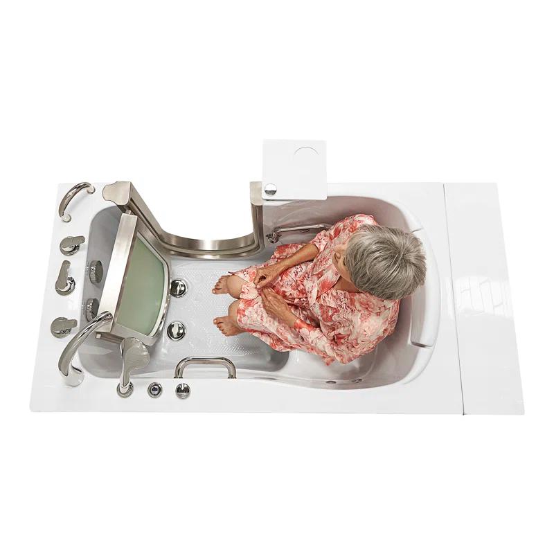 Royal 32"x52" Acrylic Hydro Massage Walk-In Bathtub, Heated Seat, Fast Fill Faucet, 2" Dual Drain