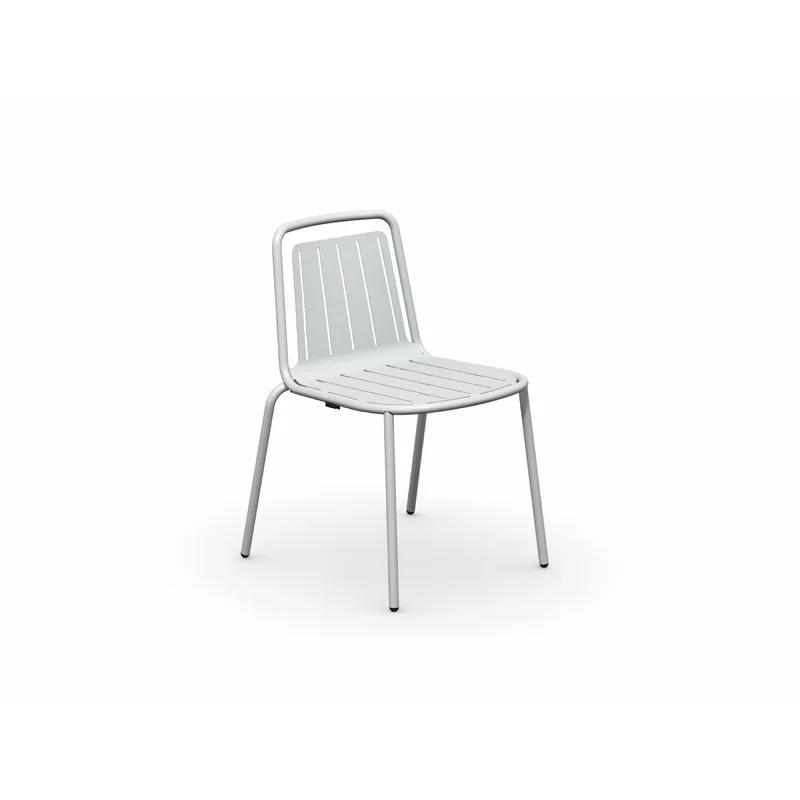 Matt Optic White Metal Outdoor Stacking Chair