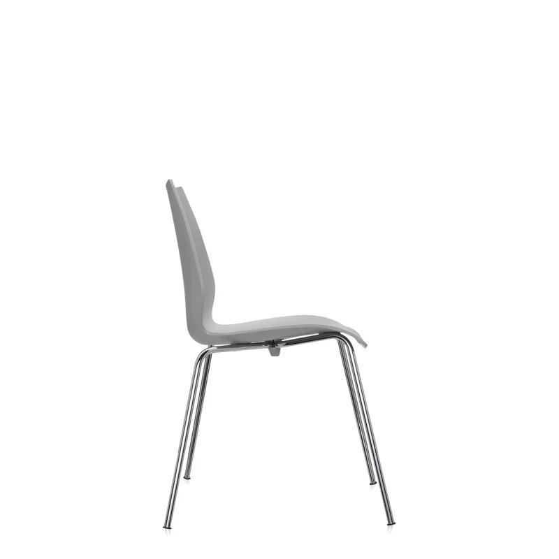 Pale Gray Maui Stackable Chair with Metal Frame