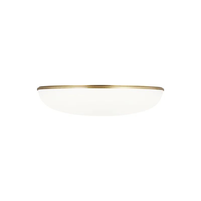 Megan Modern LED Ceiling Bowl Light in Plated Brass