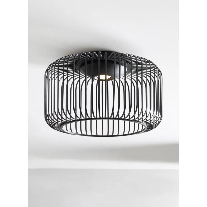 Kai Nightshade Black 15" LED Flush Mount for Indoor/Outdoor