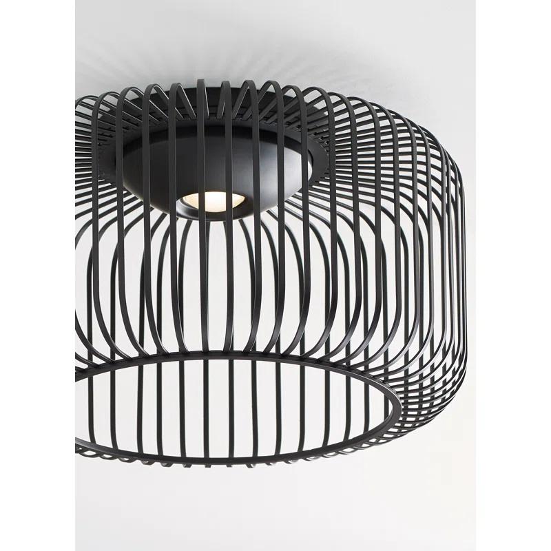 Kai Nightshade Black 15" LED Flush Mount for Indoor/Outdoor