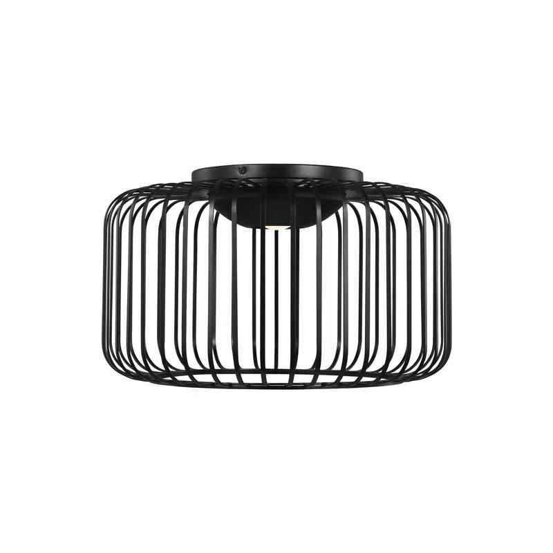 Kai Nightshade Black 15" LED Flush Mount for Indoor/Outdoor
