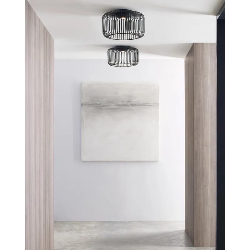 Kai Nightshade Black 15" LED Flush Mount for Indoor/Outdoor
