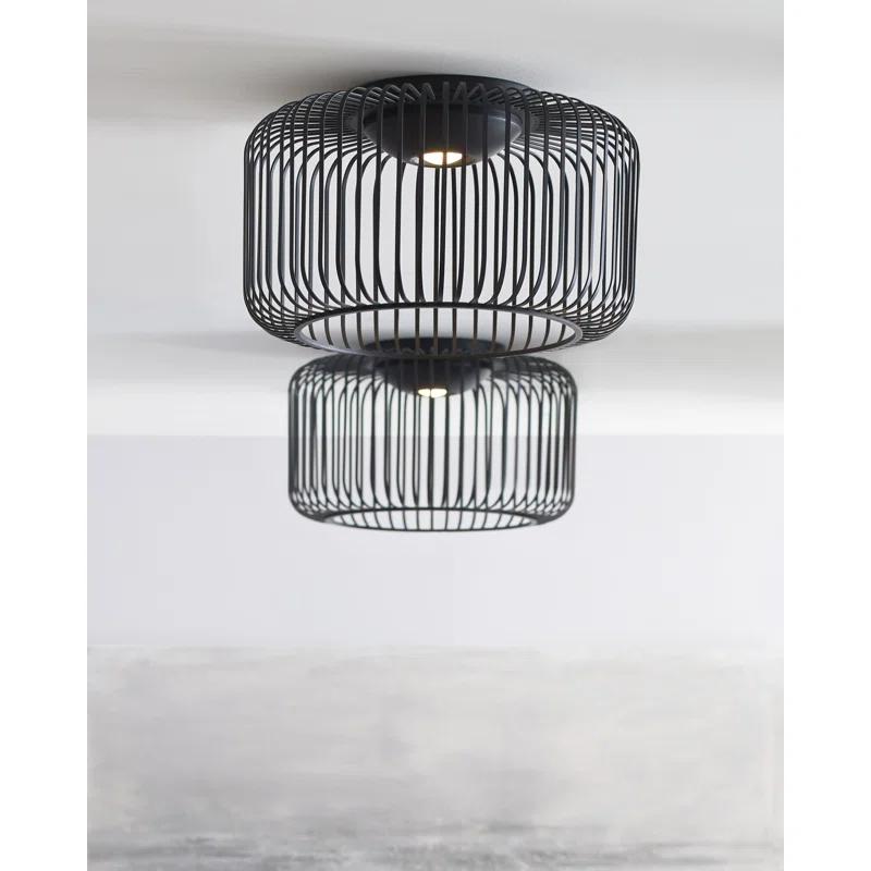 Kai Nightshade Black 15" LED Flush Mount for Indoor/Outdoor