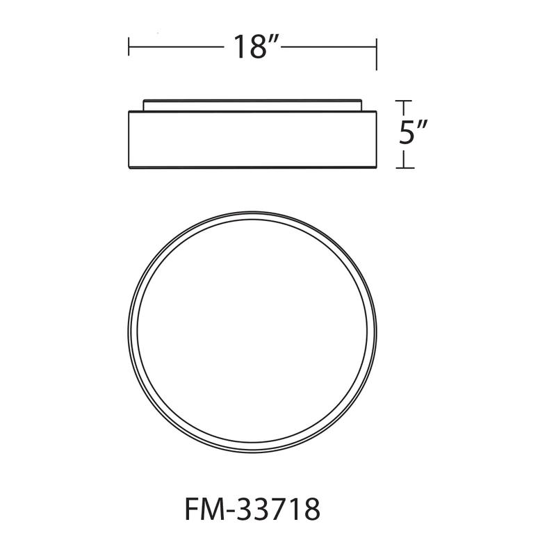 Modern Brushed Aluminum 28" LED Drum Flush Mount