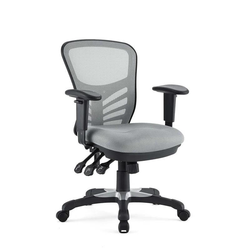 ErgoFlex Gray Mesh & Vinyl Adjustable Office Chair with Swivel