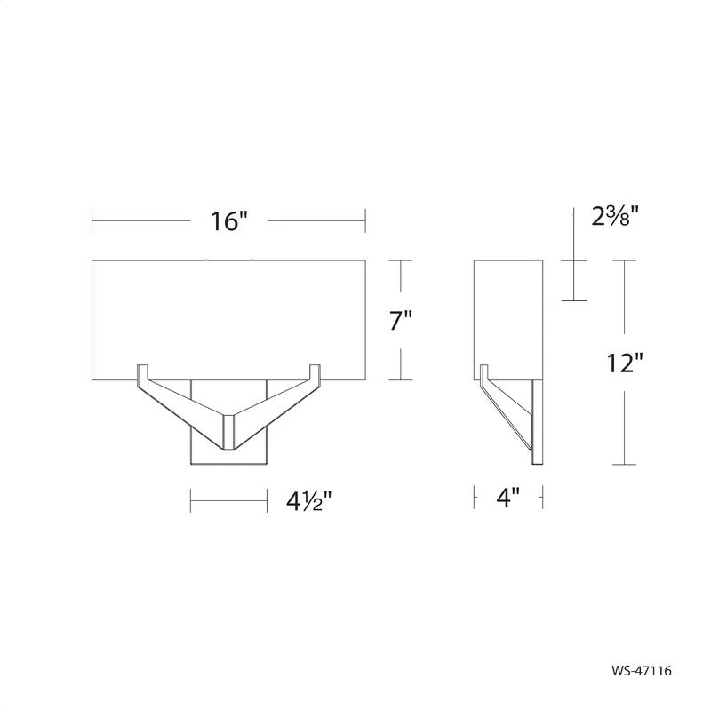 Fitzgerald Aged Brass 16" Dimmable LED Wall Sconce with White Shade