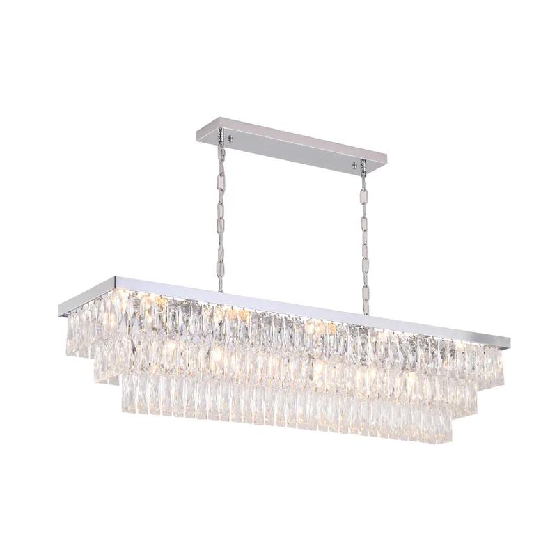 Exquisite Chrome Crystal Candle Chandelier with Adjustable Chain