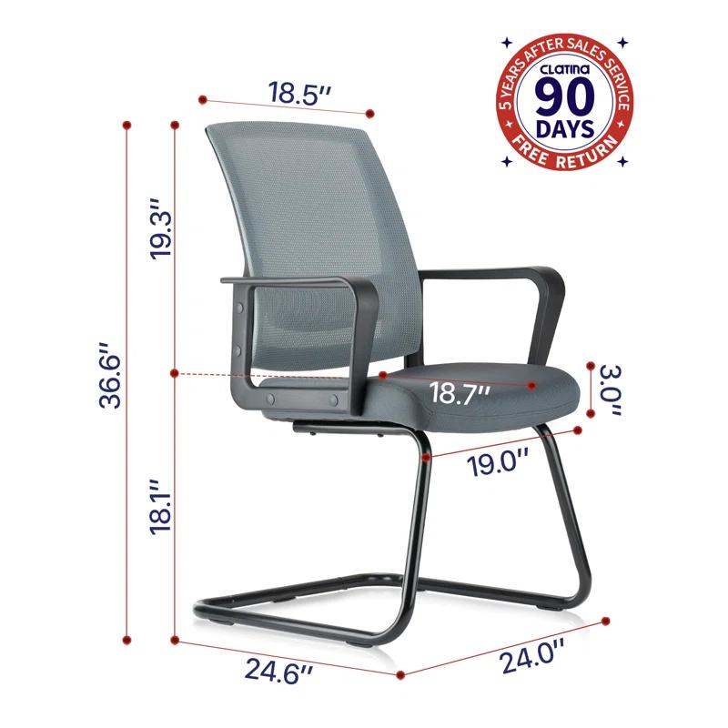 Clatina Waiting Room Chair with Metal Frame