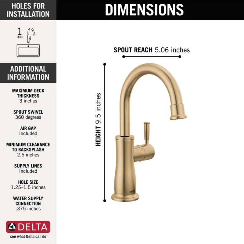 Elegant Champagne Bronze Cold Water Dispenser Faucet