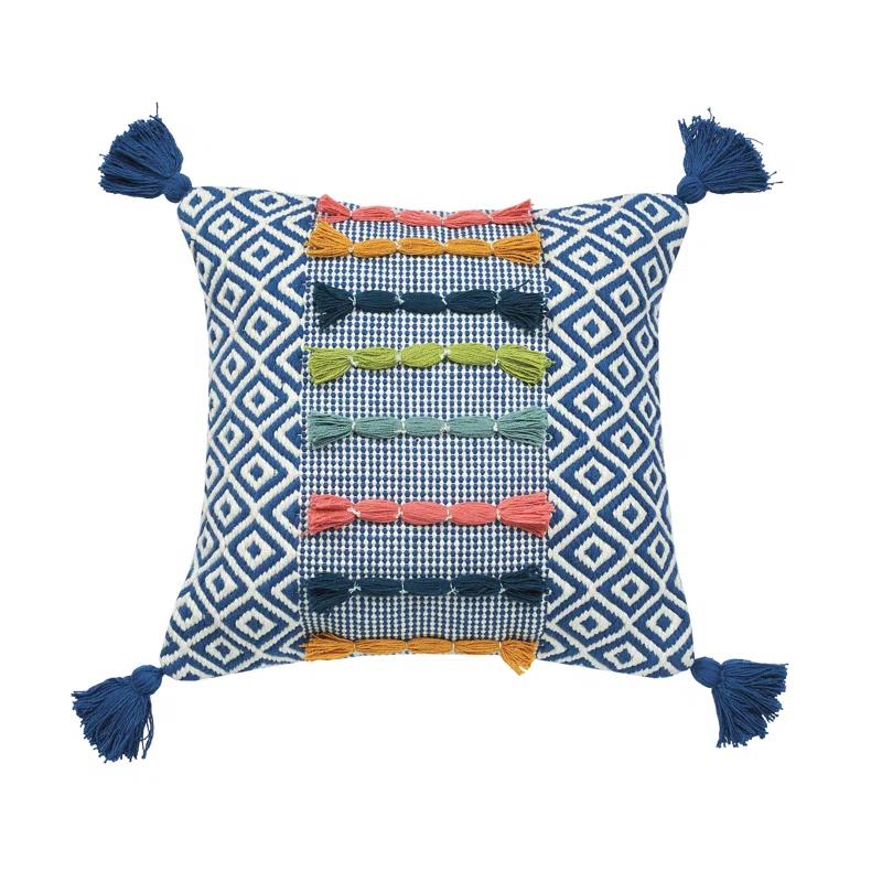 C&F Home Clara Ciara Woven and Tufted Decorative Throw Pillow With Tassels