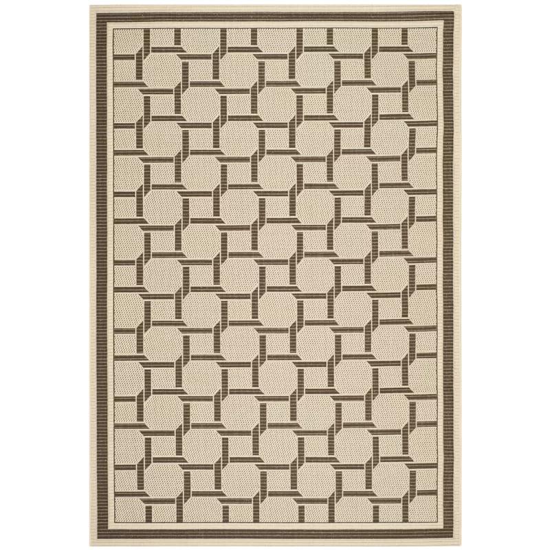 Coastal Breeze Blue Geometric Synthetic Rectangular Rug - 6'7" x 9'6"