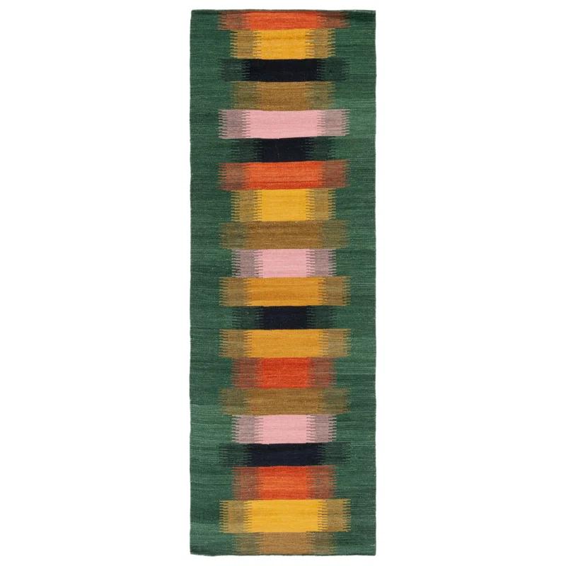 Safavieh Dhurries Flat Weave Wool/Cotton Rug in Yellow/Brown