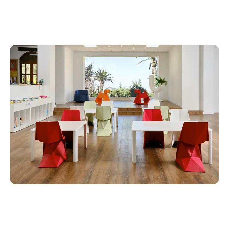 Matte Red Polypropylene Indoor/Outdoor Stackable Mini Chair