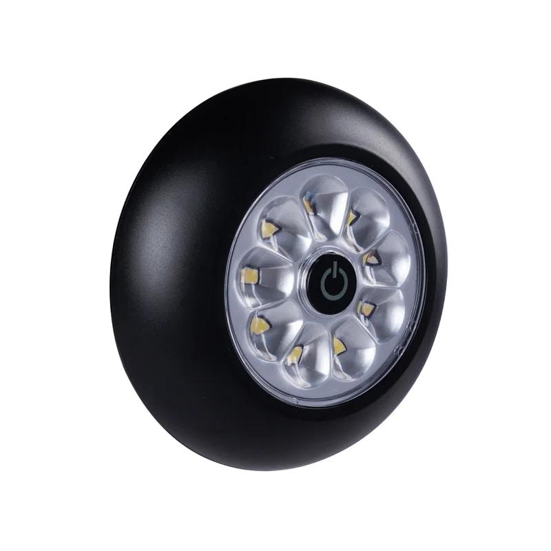 Black Battery-Powered LED Flood Puck Light