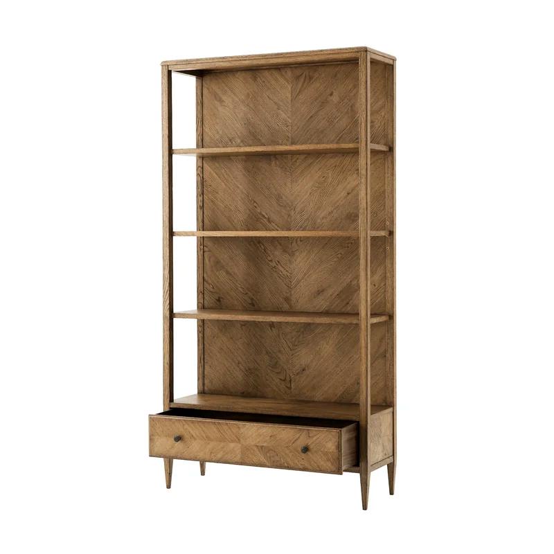 Dawn Finish Oak Veneer Herringbone Bookcase