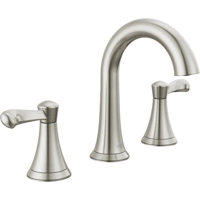 Esato Brushed Nickel Widespread 2-Handle Bathroom Faucet with Drain Assembly