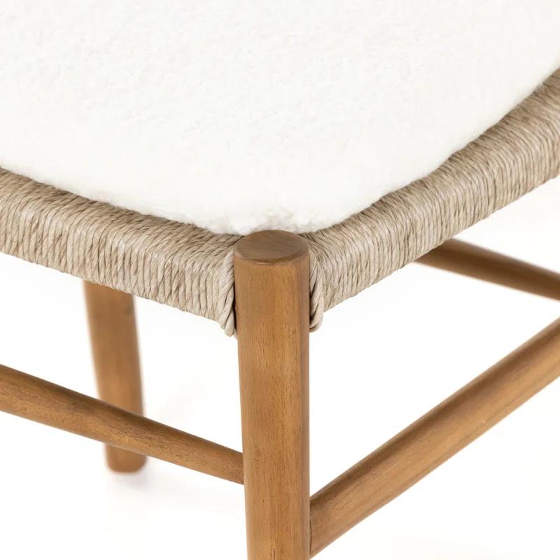 Ivory Natural Wood Wishbone Arm Chair