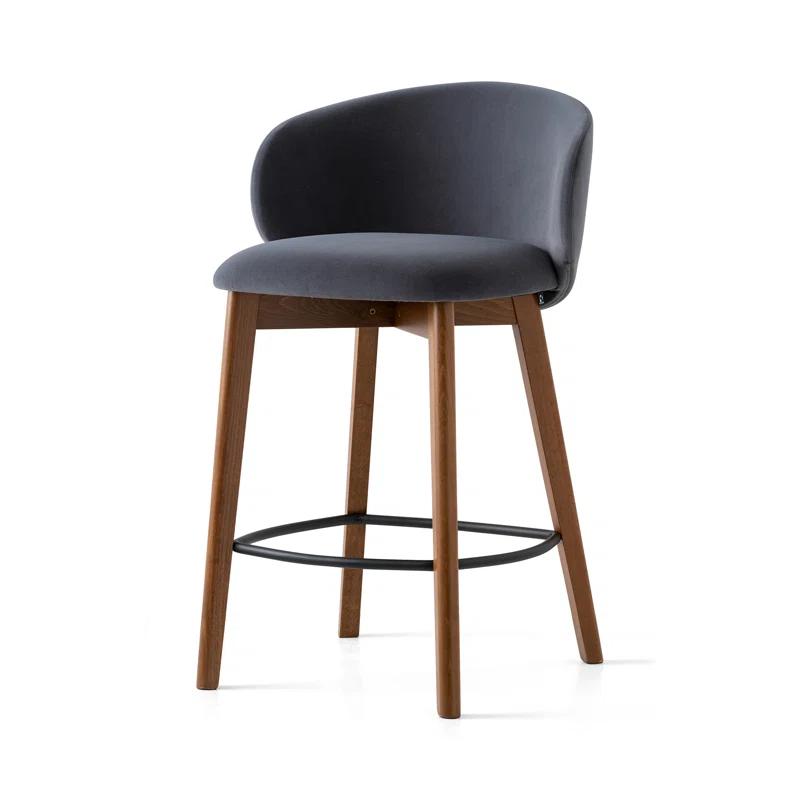 Graphite and Grey Beech Wood Modern Bar Stool