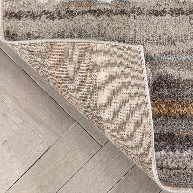 Wade Logan® Chimene Makai Modern Abstract Striped Gray Rug