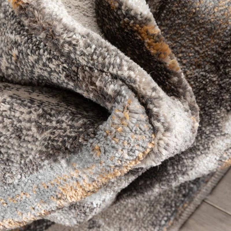 Wade Logan® Chimene Makai Modern Abstract Striped Gray Rug
