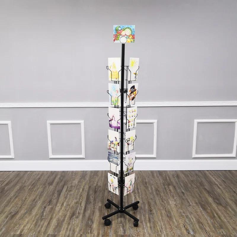 Greeting Card Rack 24-Pocket 6" Wide Pocket (Fits 5x7" Cards with Envelop) CD DVD Metal Display
