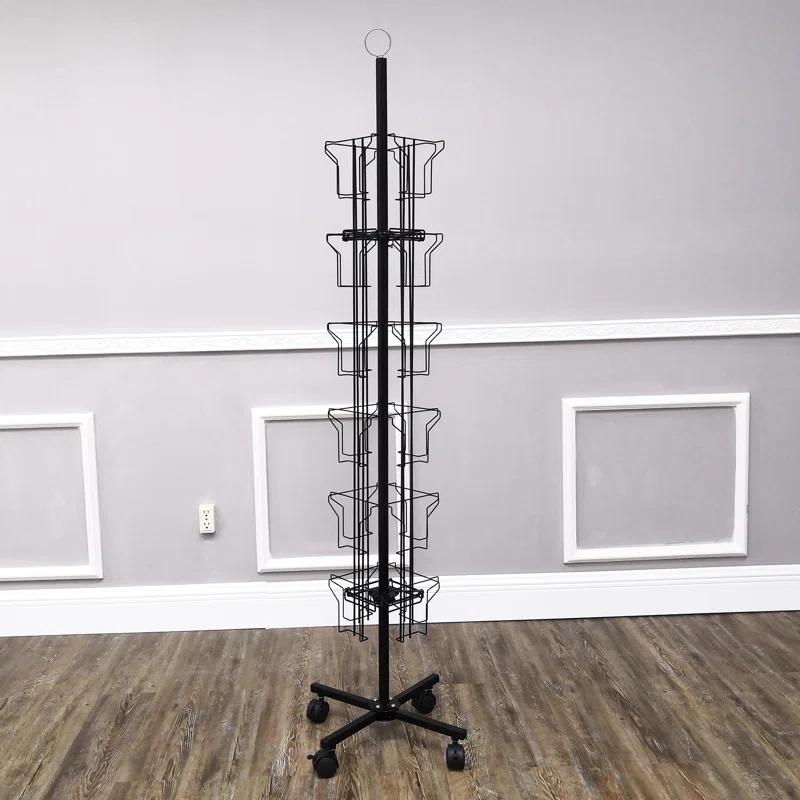 Greeting Card Rack 24-Pocket 6" Wide Pocket (Fits 5x7" Cards with Envelop) CD DVD Metal Display