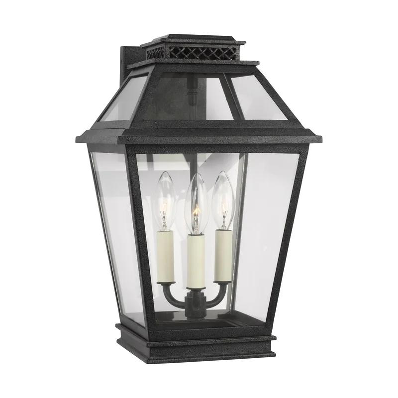 Falmouth Weathered Zinc 16" Dimmable Outdoor Wall Lantern