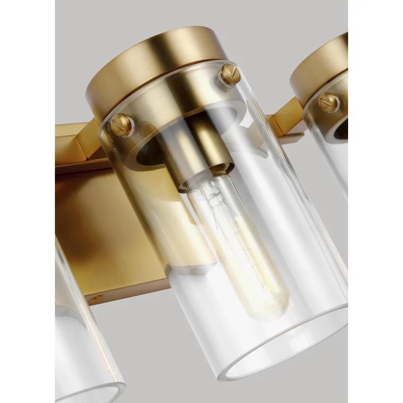 Garrett Burnished Brass 3-Light Industrial Vanity Light