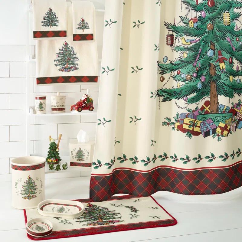 Spode® Christmas Tree Tartan Shower Curtain