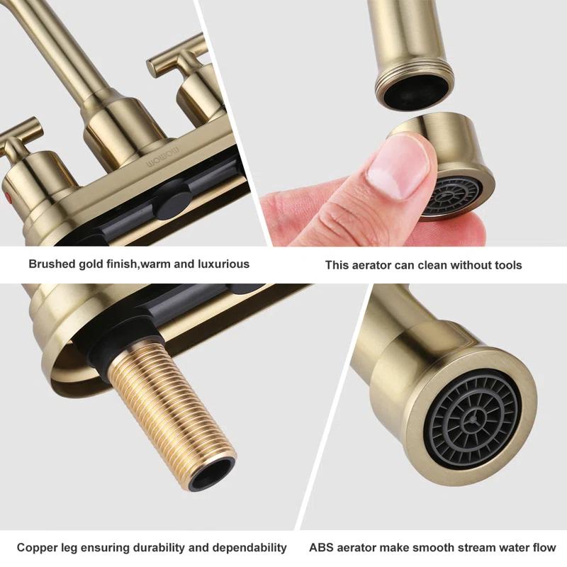 Centerset 2-handle Bathroom Faucet with Drain Assembly