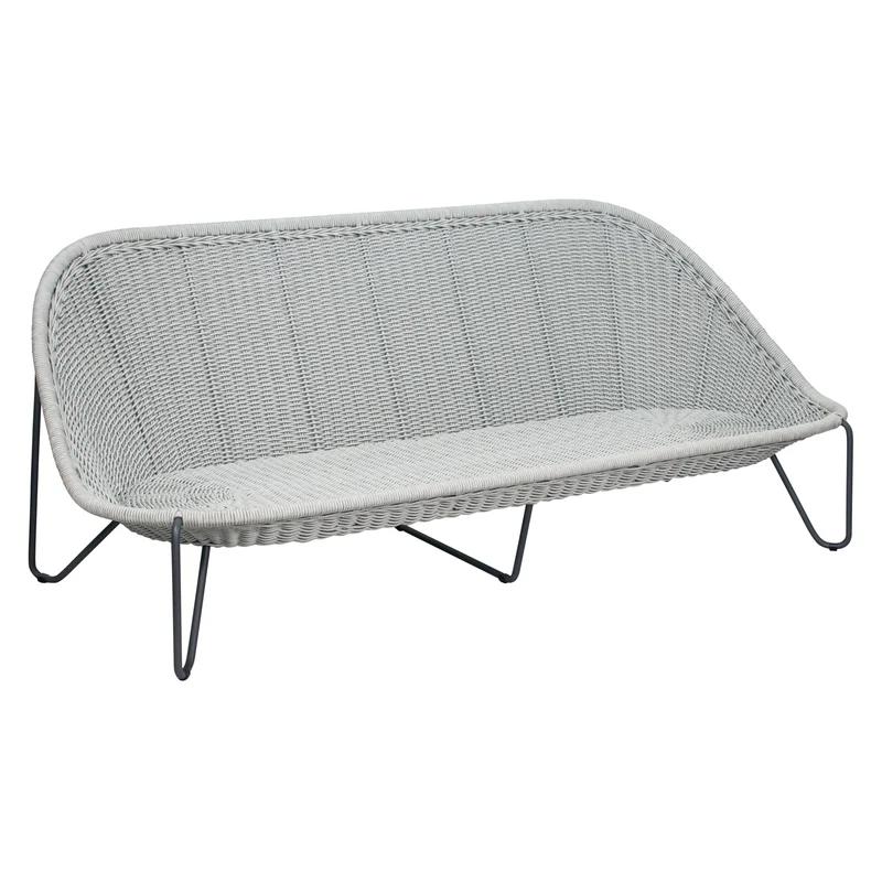 Archipelago Coconut White & Taupe 3-Seat Outdoor Sofa