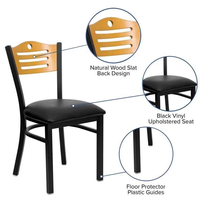 Red Barrel Studio® Slat Back Metal Restaurant Chair