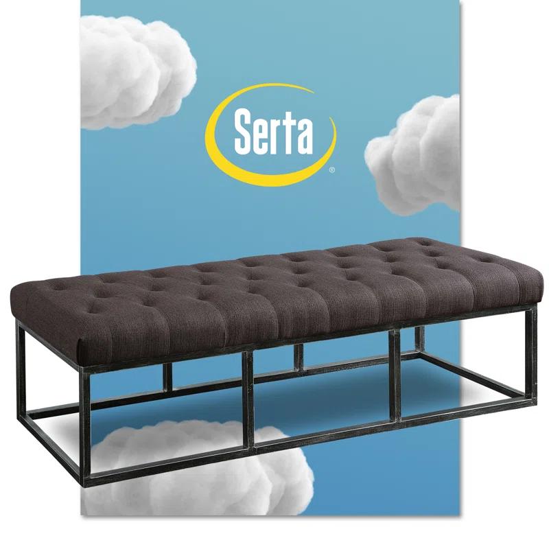 Danes Claire Tufted Bench with Iron Legs, Modern 72.5" Bench for Bedroom or Living Room