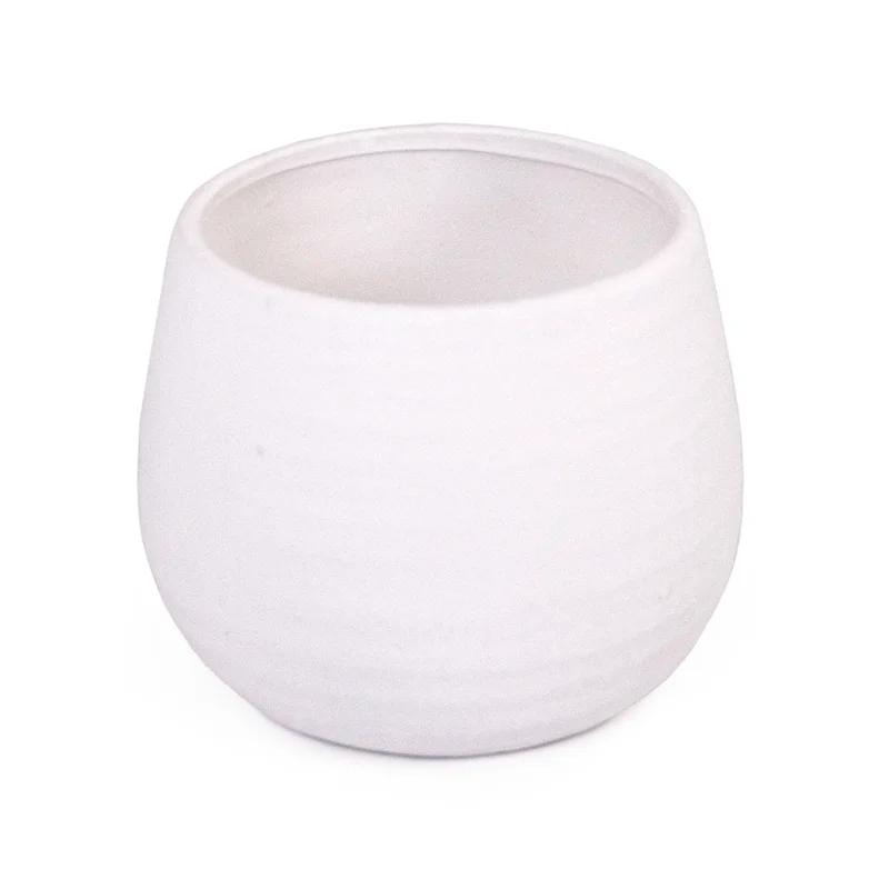 Off-White Ceramic Table Vase, 7-inch