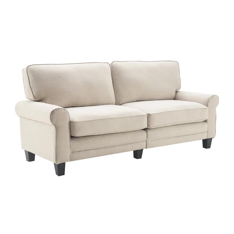 Copenhagen Classic Buttercream Linen 78" Sofa with Rolled Arms