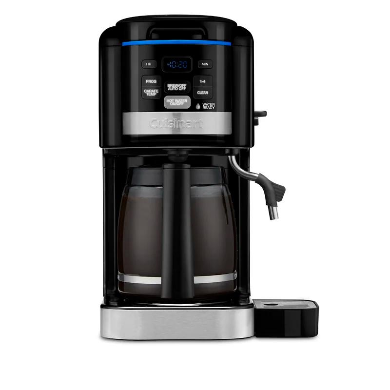 Black Programmable Drip Coffee Machine with Grinder and Water Filter