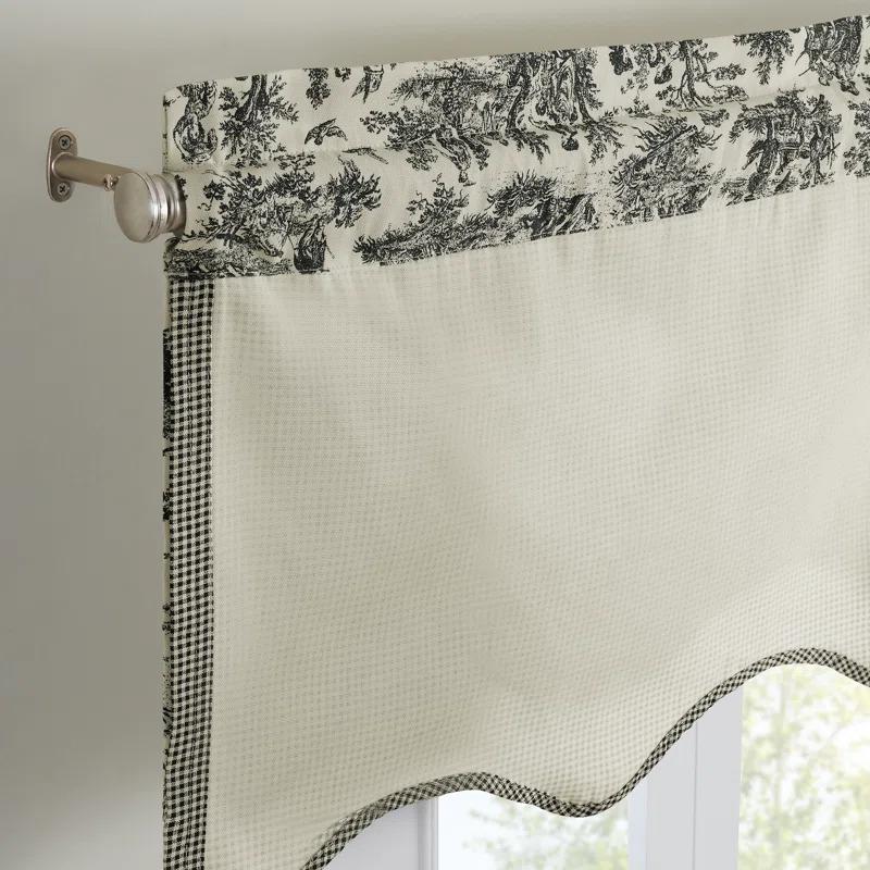 Charmed Life Toile Cotton Scalloped 52'' W Window Valance