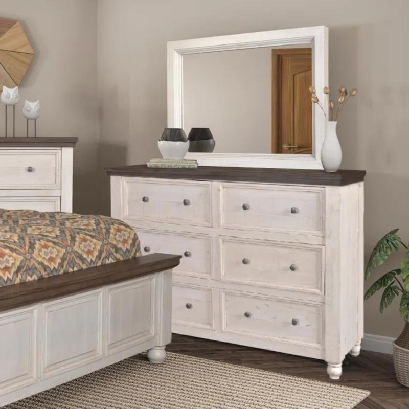 6 Drawer 63" W Dresser with Mirror