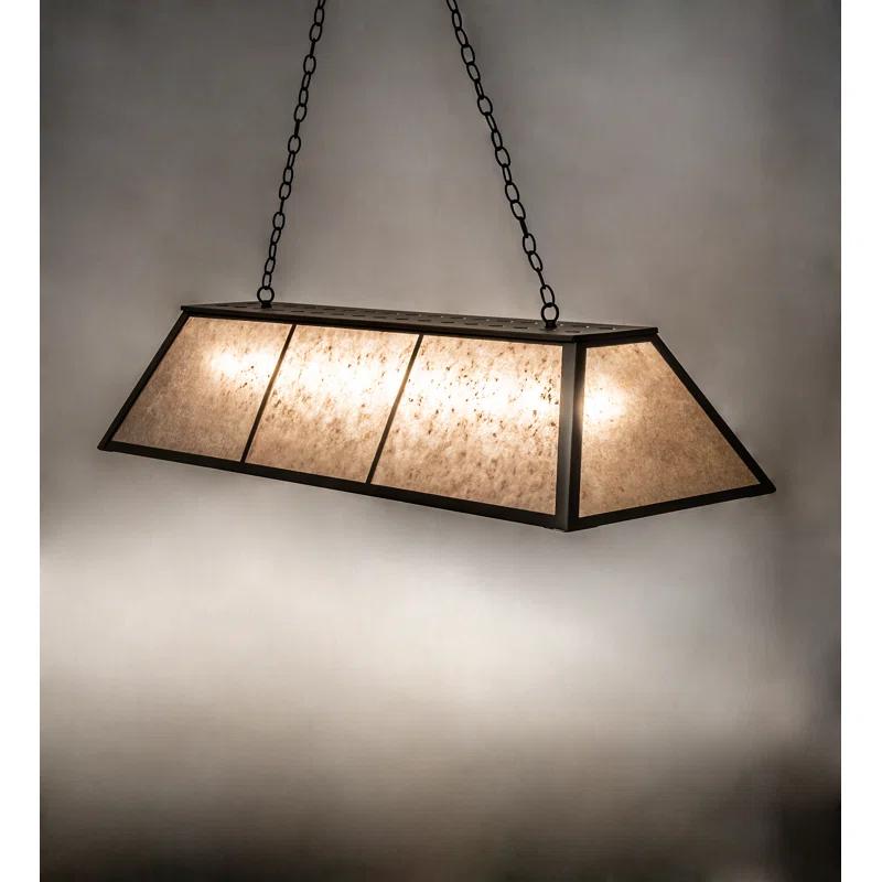 60" Oil Rubbed Bronze Glass Island Pendant Light