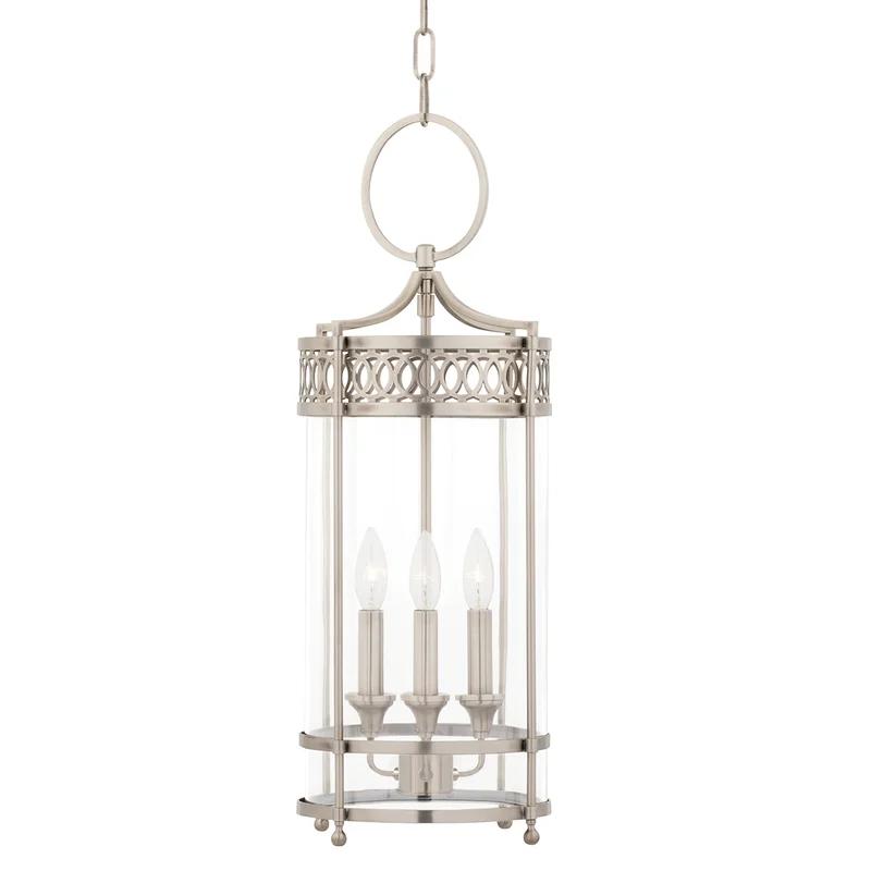 Amelia Antique Nickel 3-Light Pendant with Clear Glass Shades
